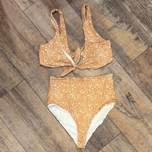 Dippin' Daisy's Rust Floral High-Waist Bikini